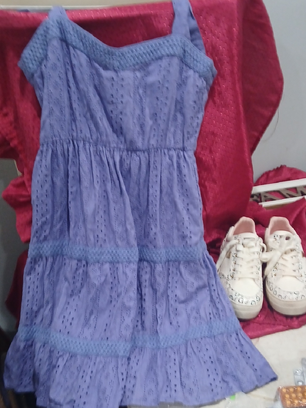 Jessica Simpson Lavender Eyelet Tank Dress